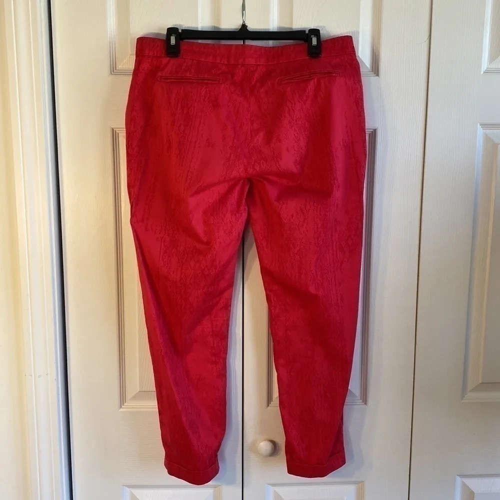 Escada Sport Hot Pink Print Ankle Trousers Size 40 = 8/10 US